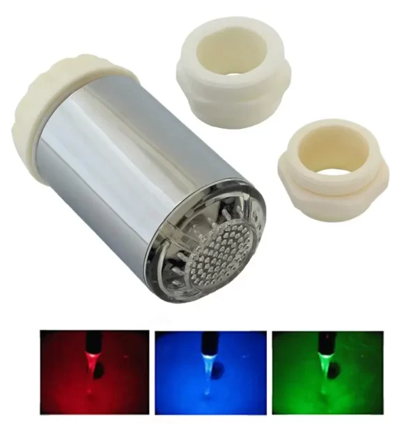 Cap robinet cu LED si senzor de temperatura, iluminare in 3 culori in functie de temperatura apei-Airmax
