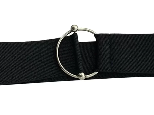 Curea elastica pentru pantaloni de dama, culoare neagra, cu catarama metalica-Airmax