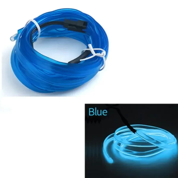 Fir Neon Auto "EL Wire" culoare Albastru, lungime 1M, alimentare 12V, droser inclus-Airmax