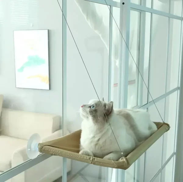 Hamac Elegant pentru pisica cu montaj pe geam, 55 x 32 cm-Airmax