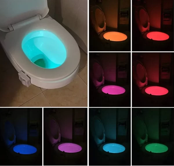 Lampa LED pentru toaleta cu senzor de miscare, iluminare in 8 culori-Airmax