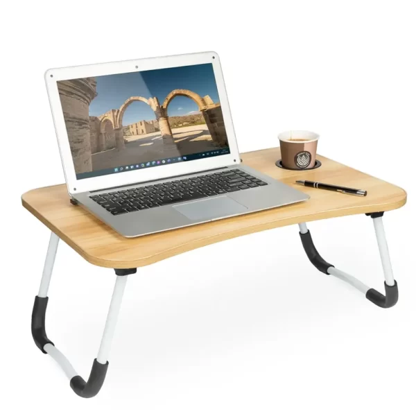 Masa pentru Laptop plianta din MDF, dimensiune 60 x 39,5 cm, cu suport pahar si telefon-Airmax