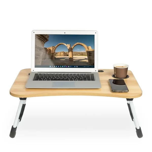 Masa pentru Laptop plianta din MDF, dimensiune 60 x 39,5 cm, cu suport pahar si telefon-Airmax