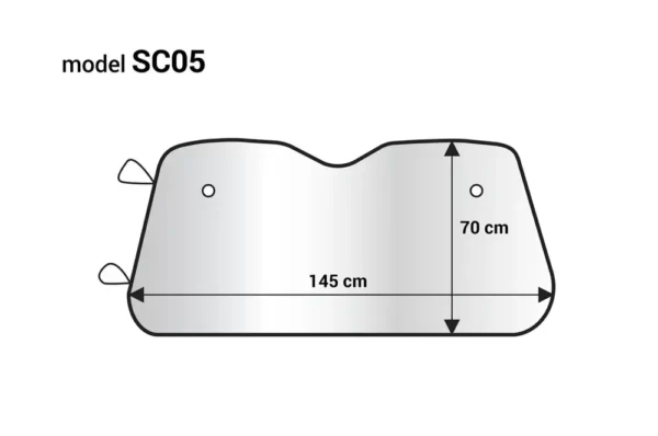 Parasolar parbriz argintiu din spuma EPE 145x70 cm-Airmax