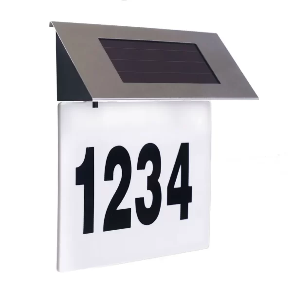 Placa numar casa iluminata LED, incarcare solara, carcasa din INOX-Airmax