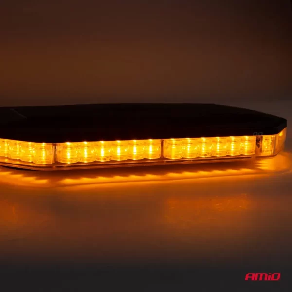Rampa luminoasa girofar, culoare Orange, alimentare 12/24V, 48 LED-uri, protectie IP56, montaj cu magnet-Airmax
