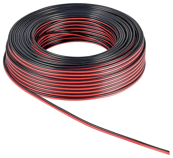 Rola cablu pentru boxe, 2 x 1.5 mm, lungime 10m, culoare rosu/negru-Airmax