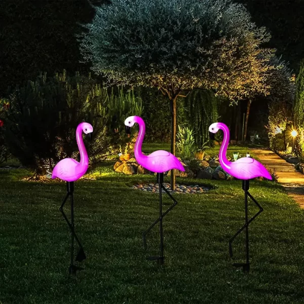 Set 3 x Lampa Solara estetica exterioara de gradina model "Flamingo"-Airmax