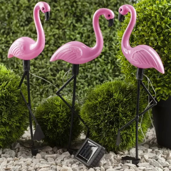Set 3 x Lampa Solara estetica exterioara de gradina model "Flamingo"-Airmax