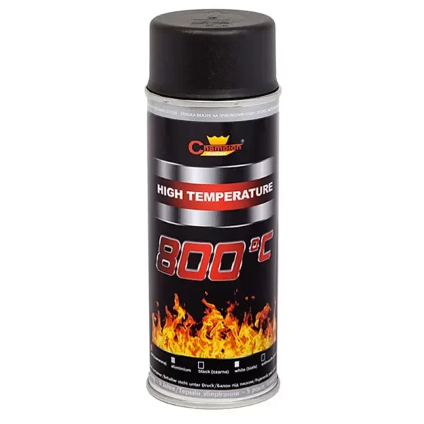 Spray Vopsea Rezistenta Termic pentru Etrieri, culoare Negru, 400ml, Champion Color, 800 °C-Airmax
