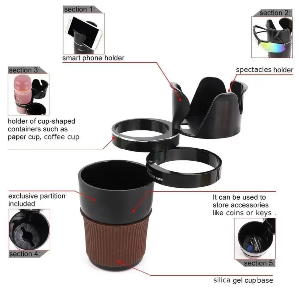 Suport pahar Multifunctional 5-in-1, Smart Cup-Airmax