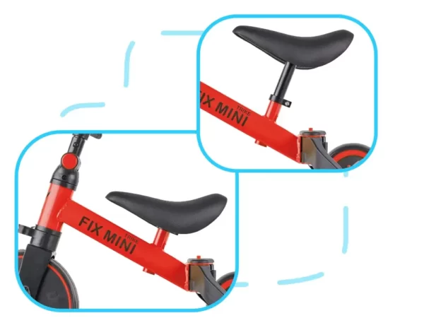 Tricicleta TRIKE FIX MINI, 3in1 adaptabila, culoare Rosie-Airmax