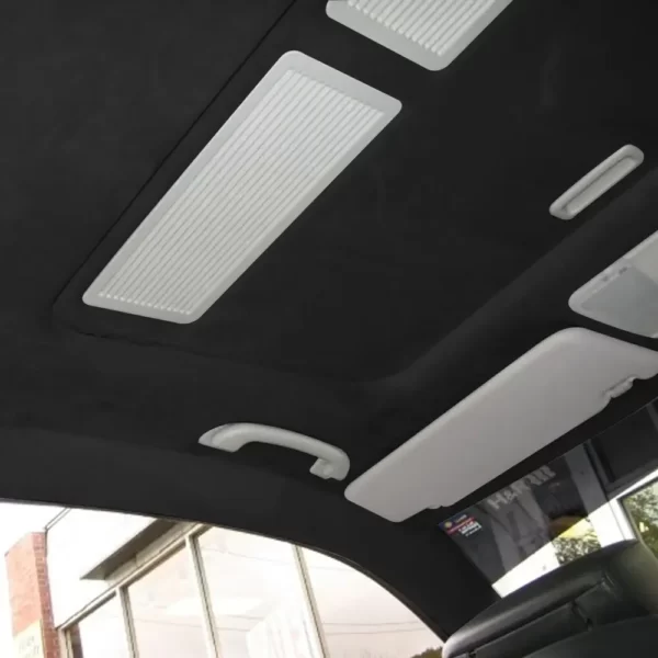 Material pentru reconditionare plafon auto, material textil cu spate buretat, culoare Neagra, dimensiune 2m x 1,70m-airmax