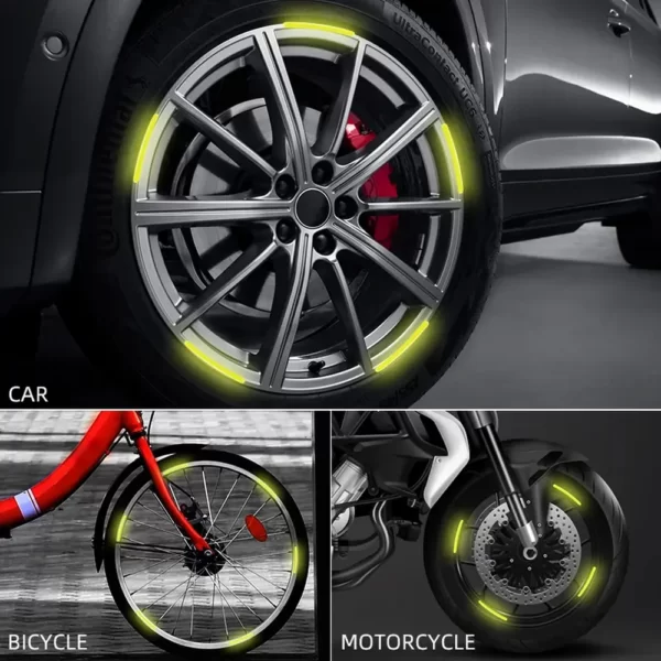 Set 20 bucati Elemente Reflectorizante "Wheel Arch" pentru autoturisme, biciclete, motociclete, atv-uri, scutere, culoare Argintiu-airmax